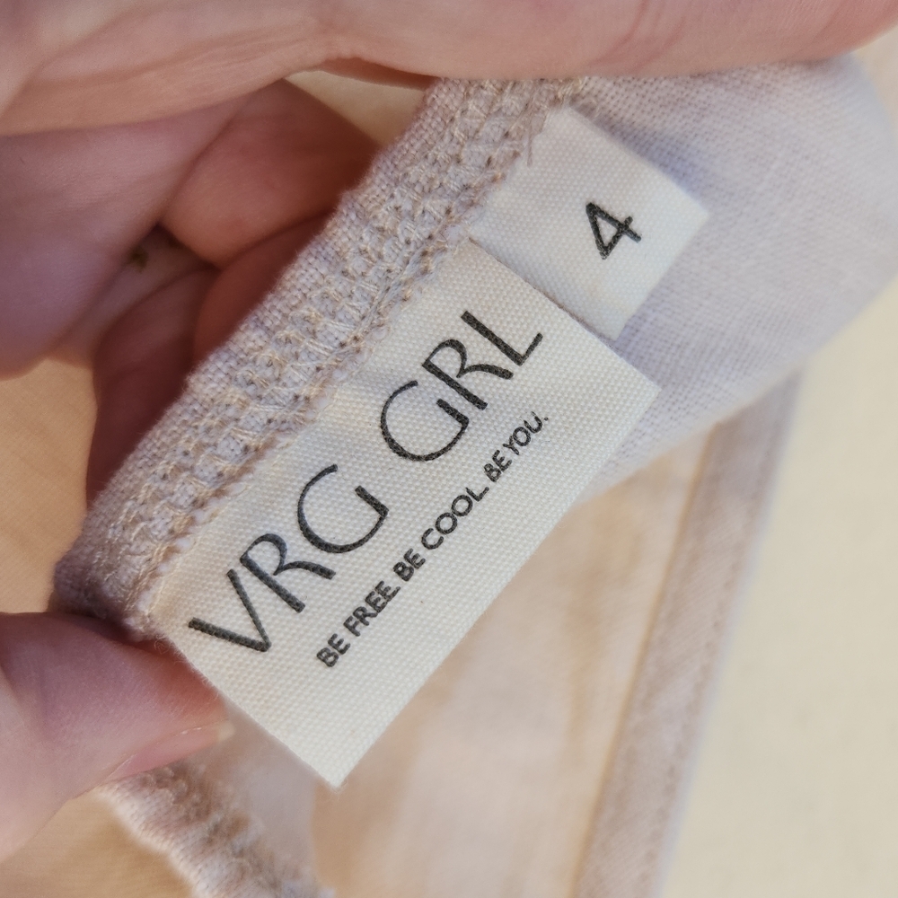 Vrg Grl Nora Linen Mixed Media Maxi Dress Natural — image 8 of 8